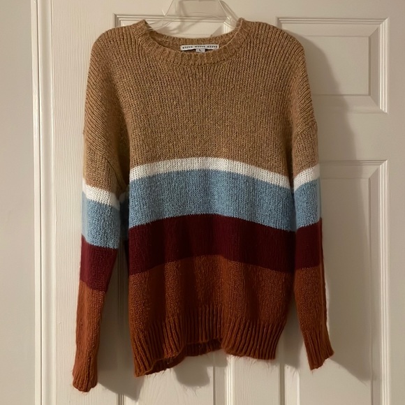 L sweater with wide multicolored stripes - Picture 1 of 2